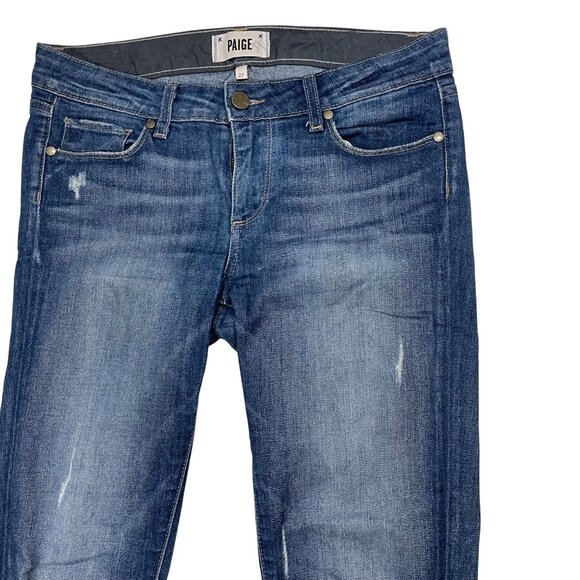 Paige Women's Skyline Ankle Peg Jeans Size 27 Blue Denim Mid-Rise Stretch Skinny - Picture 4 of 8